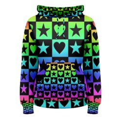 Rainbow Stars And Hearts Women s Pullover Hoodie by ArtistRoseanneJones