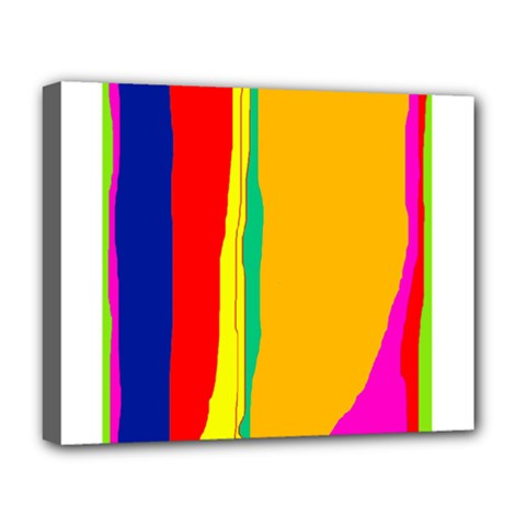 Colorful Lines Deluxe Canvas 20  X 16   by Valentinaart