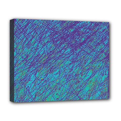 Blue Pattern Deluxe Canvas 20  X 16   by Valentinaart