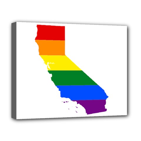Lgbt Flag Map Of California Deluxe Canvas 20  X 16   by abbeyz71