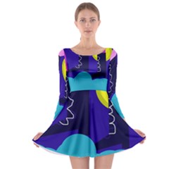 Walking On The Clouds  Long Sleeve Skater Dress by Valentinaart