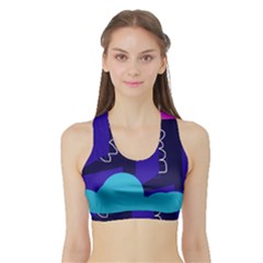 Walking On The Clouds  Sports Bra With Border by Valentinaart