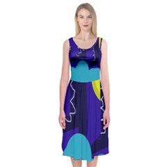 Walking On The Clouds  Midi Sleeveless Dress by Valentinaart
