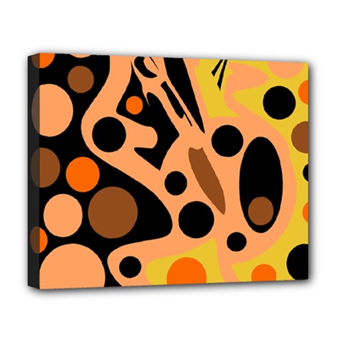 Orange Abstract Decor Deluxe Canvas 20  X 16   by Valentinaart