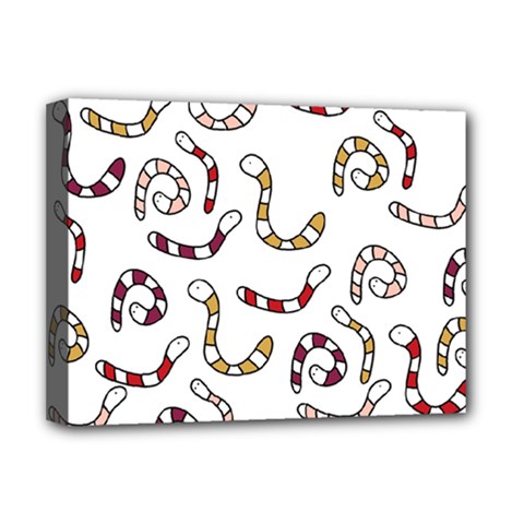 Cute Worms Deluxe Canvas 16  X 12   by Valentinaart