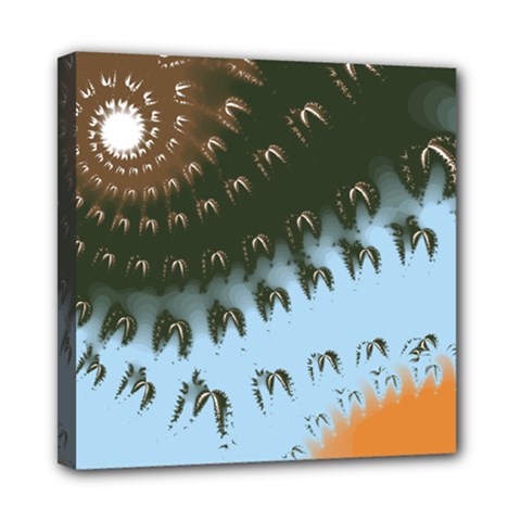 Sun-ray Swirl Pattern Mini Canvas 8  X 8  by digitaldivadesigns