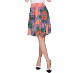 Colorful Floral Dream A-line Skirt by DanaeStudio