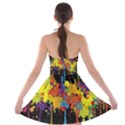 Crazy Multicolored Double Running Splashes Horizon Strapless Bra Top Dress View2