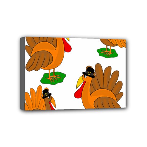 Thanksgiving Turkeys Mini Canvas 6  X 4  by Valentinaart