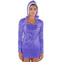 Purple Silver Design Women s Long Sleeve Hooded T-shirt View1