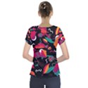 Colorful abstract art  Short Sleeve Front Detail Top View2