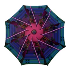 Jewel City, Radiant Rainbow Abstract Urban Golf Umbrellas by DianeClancy