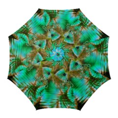 Spring Leaves, Abstract Crystal Flower Garden Golf Umbrellas by DianeClancy