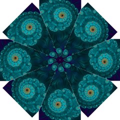 Dark Blue Turquoise Abstract Design Straight Umbrellas by GabriellaDavid