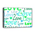Love pattern - green and blue Deluxe Canvas 18  x 12   View1