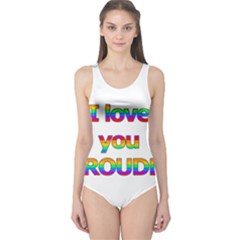 I Love You Proudly 2 One Piece Swimsuit by Valentinaart
