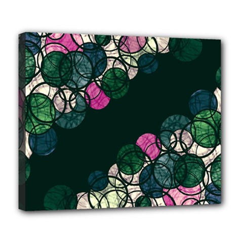 Green And Pink Bubbles Deluxe Canvas 24  X 20   by Valentinaart