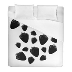 Black Strowberries Duvet Cover (full/ Double Size) by Valentinaart