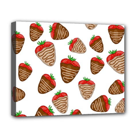 Chocolate Strawberries  Deluxe Canvas 20  X 16   by Valentinaart