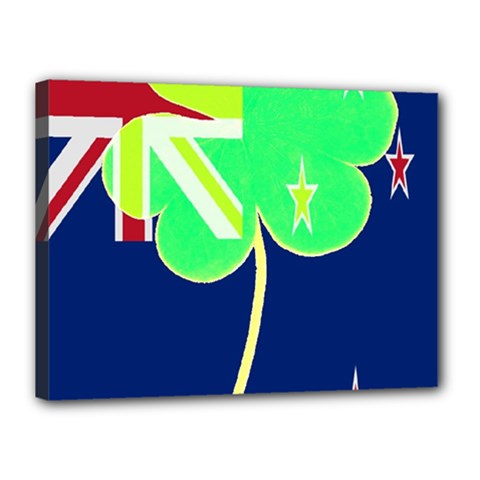 Irishshamrock New Zealand Ireland Funny St Patrick Flag Canvas 16  X 12  by yoursparklingshop