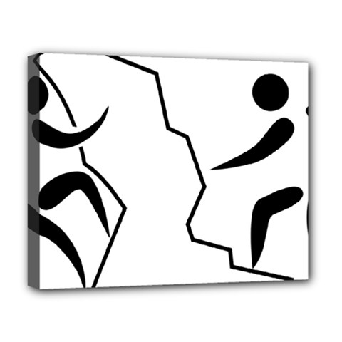 Mountaineering-climbing Pictogram  Deluxe Canvas 20  X 16   by abbeyz71