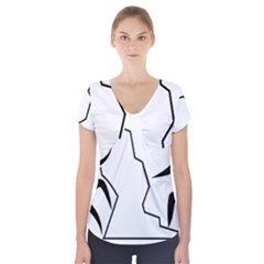 Mountaineering-climbing Pictogram  Short Sleeve Front Detail Top by abbeyz71