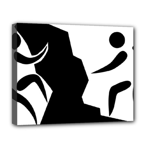 Mountaineering-climbing Pictogram  Deluxe Canvas 20  X 16   by abbeyz71