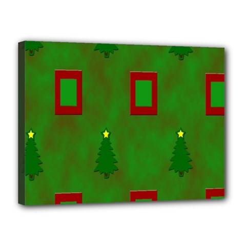 Christmas Trees And Boxes Background Canvas 16  X 12  by Nexatart