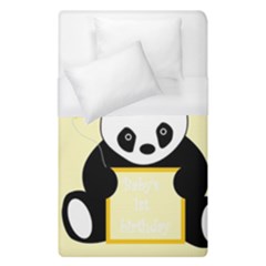 First Birthday Panda Card Duvet Cover (single Size) by Nexatart