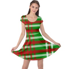 Christmas Colors Red Green White Cap Sleeve Dresses by Nexatart