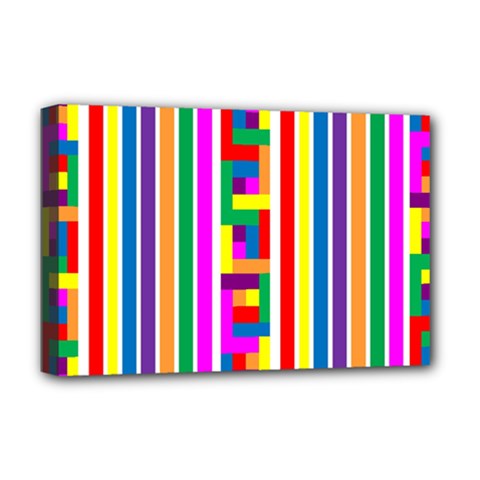 Rainbow Geometric Design Spectrum Deluxe Canvas 18  X 12   by Nexatart