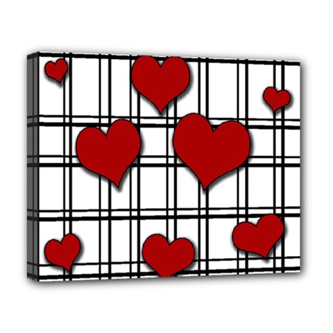 Hearts Pattern Deluxe Canvas 20  X 16   by Valentinaart