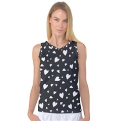 Black And White Hearts Pattern Women s Basketball Tank Top by Valentinaart