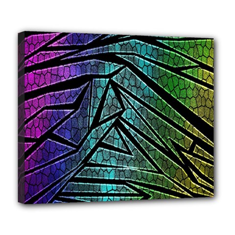 Abstract Background Rainbow Metal Deluxe Canvas 24  X 20   by Nexatart