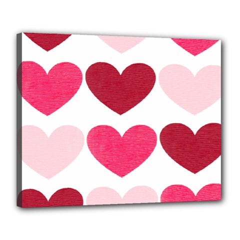 Valentine S Day Hearts Canvas 20  X 16  by Nexatart