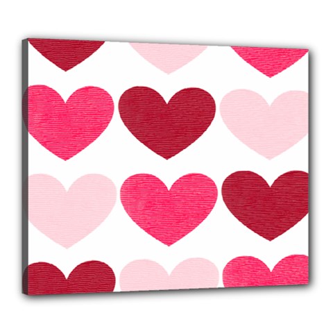 Valentine S Day Hearts Canvas 24  X 20  by Nexatart