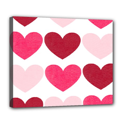 Valentine S Day Hearts Deluxe Canvas 24  X 20   by Nexatart