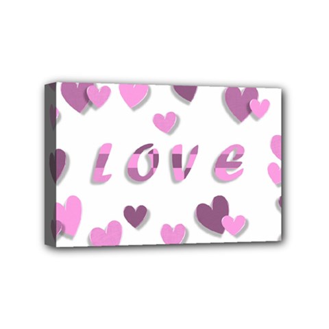 Love Valentine S Day 3d Fabric Mini Canvas 6  X 4  by Nexatart