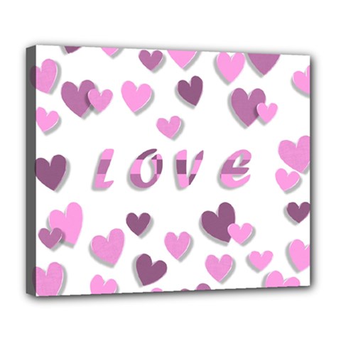 Love Valentine S Day 3d Fabric Deluxe Canvas 24  X 20   by Nexatart