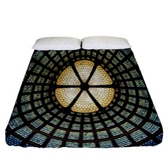 Stained Glass Colorful Glass Fitted Sheet (california King Size) by Nexatart