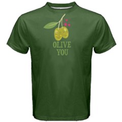 Green Olive You Men s Cotton Tee by FunnySaying