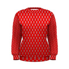 Red Skull Bone Texture Women s Sweatshirt by Alisyart