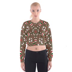 Christmas Kaleidoscope Women s Cropped Sweatshirt by Nexatart