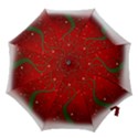 Christmas Modern Day Snow Star Red Hook Handle Umbrellas (Large) View1