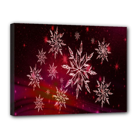 Christmas Snowflake Ice Crystal Canvas 16  X 12  by Nexatart