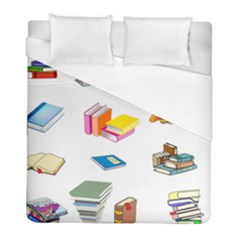 Bookworm Pattern Duvet Cover (full/ Double Size) by athenastemple