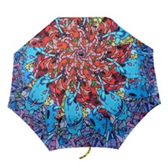 Colorful Graffiti Art Folding Umbrellas by Nexatart