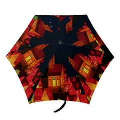 Market Christmas Light Mini Folding Umbrellas by Nexatart