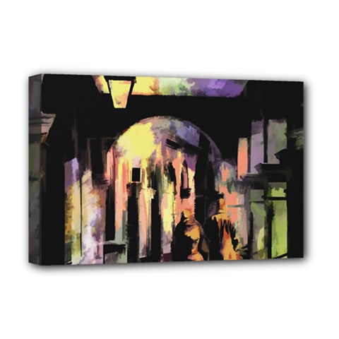 Street Colorful Abstract People Deluxe Canvas 18  X 12   by Amaryn4rt
