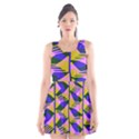 Crazy Zig Zags Blue Yellow Scoop Neck Skater Dress View1